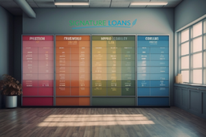 Comparison chart of different business loan options. Small business lending.