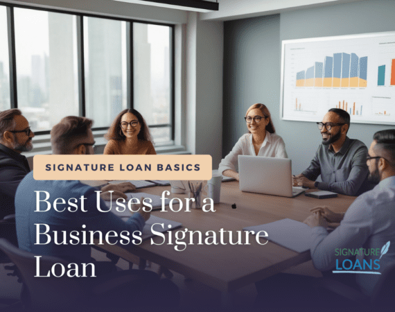 Business owners discussing the best uses for a business signature loan.