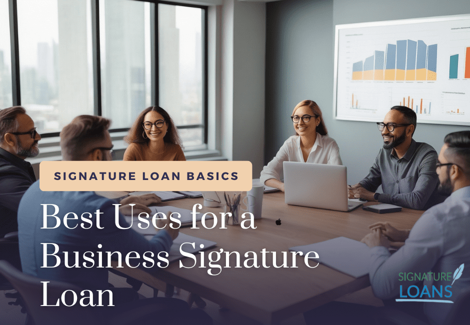 Business owners discussing the best uses for a business signature loan.