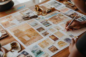 A vision board to attract wealth with an abundance mindset