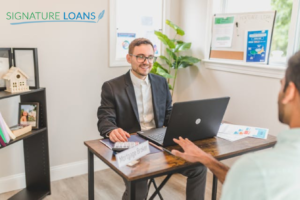 Application process for a signature loan for business needs.